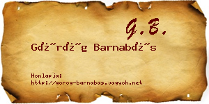 Görög Barnabás névjegykártya