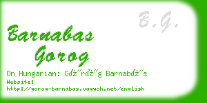 barnabas gorog business card